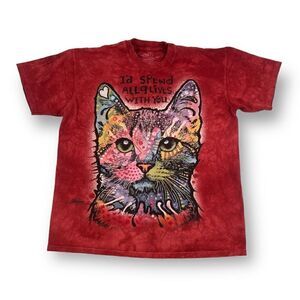 The Mountain Cat 9 Lives T Shirt Size Large